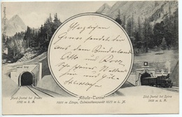 ALBULA BAHN Portal PREDA & Portal SPINA Dampflokomotive Gel. 1899 V. Schmitten N. Teufen - Schmitten