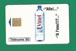 TELECARTE FRANCE F722 / 03 / 1997 VITTEL  " ALLO ! ..."  " A L EAU !!!?... " PUCE GEM1A   UNITÉS 50 UTILISEE - Alimentation