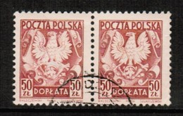 POLAND   Scott # J 121 VF USED HORIZONTAL PAIR (Stamp Scan # 586) - Impuestos