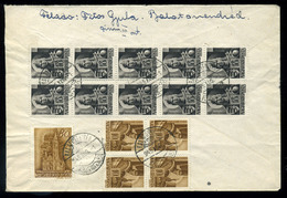 BALATONENDRÉD 1945.08.01. Levél 15 Bélyeges Bérm. Pápára /period2 Domestic 20g Cover 10x18f4x10f+80f Balatonendred To Pa - Brieven En Documenten