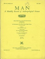 Revue MAN (A Monthly Record Of Anthropological Science) - Vol LX - Articles 94-117 - May 1960 - Sociology/ Anthropology