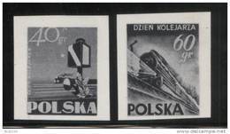 POLAND 1954 POLISH RAILMENS RAILWORKERS DAY BLACK PRINTS MNH Trains Signals Locomotive Steam - Proofs & Reprints