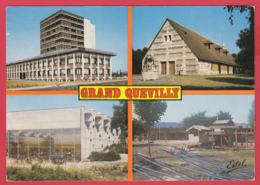 CPM-76-GRAND-QUEVILLY - Ann.70- Multivues - Grange D'Aunay- Piscine-Centre Administratif-2 SCANS - Le Grand-Quevilly