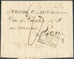 LAC (griffe Au Tampon) MECHELEN Le 23/8/1822 + Griffe L.P.B.2.R. + PAYS-BAS PAR VALENCIENNES Vers Paris; Port Dû '17'. - - 1815-1830 (Hollandse Tijd)