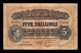 Africa Oriental Británica East African 5 Shillings George VI 1950 Pick 28b BC F - Sonstige – Afrika