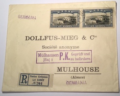 1913 25 L Souda Bay = LAST STAMP OF CRETE Cds LA CANÉE 1914 Registered Cover Censored>Mulhouse(Flag Greece Grèce Lettre - Covers & Documents