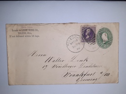 USA  /  Entier  Postal  2 Cents Vert /  Cachet  Carl LENG à TOLEDO Ohio (1892 ) - ...-1900