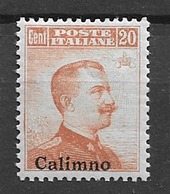 1912 MH Calimno Mi 11-I No Watermark - Aegean (Calino)