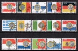 Vatican 2004 Mi# 1491-1505 Used - Flags And Euro Coins - Gebraucht