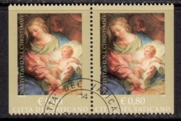 Vatican 2005 Mi# 1542 Dl-Dr Used - Pair - Christmas / Paintings - Usados