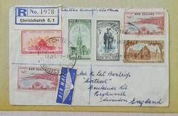 Raccomandata Christchurch New Zealand Per L'Inghilterra -12/01/1951 - Storia Postale