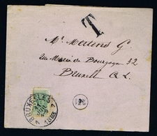 Belgium Letter With Halved Postage Due Stamp/ Gehalveerde Strafportzegel. TX1  Demi Timbre 1883 - Briefe U. Dokumente