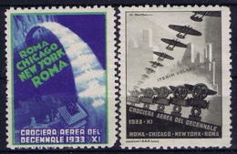 ITALY CROCIERA AEREA DEL DECENNALE 1933 ROMA - CHICAGO - NEW YORK ROMA - Poste Aérienne