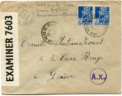 ALGERIE LETTRE CENSUREE DEPART ORAN-...... 24-1-43  ADRESSEE AU COMITE INTERNATIONAL DE LA CROIX-ROUGE A GENEVE (SUISSE) - Covers & Documents