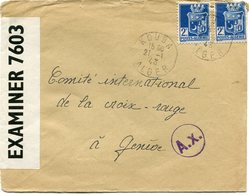 ALGERIE LETTRE CENSUREE DEPART KOUBA 21-1-43 ALGER  ADRESSEE AU COMITE INTERNATIONAL DE LA CROIX-ROUGE A GENEVE (SUISSE) - Covers & Documents