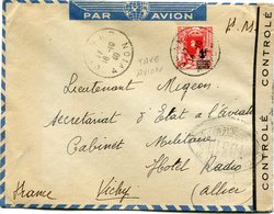 ALGERIE LETTRE PAR AVION CENSUREE DEPART ORAN 18-10-40 AVION POUR LA FRANCE - Covers & Documents