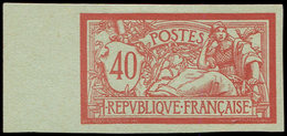 (*) Collection Au Type Merson - 119  40c., ESSAI En Rouge Sur Verdâtre, NON DENTELE, Sans Teinte De Fond, Bdf, TB - 1900-27 Merson