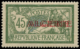 ** Collection Au Type Merson - ALGERIE 21a : 45c. Vert Et Bleu, DOUBLE Surch., TB - 1900-27 Merson