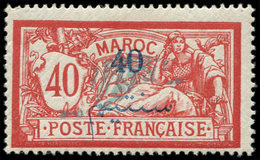 * Collection Au Type Merson - MAROC 34 : 40 Sur 40c. Rouge Et Bleu, CENTRE DEPLACE, TB - 1900-27 Merson