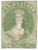 NEW ZEALAND 1s CHALON RARE EARLY FORGERY TYPE - Nuevos