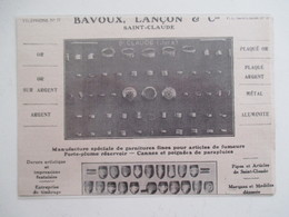 Année(1925) SAINT CLAUDE (Jura) ARTICLES Pour PIPES Bagues  Ets  BAVOUX LANCON & Cie - Ancienne Coupure De Presse - Pipas En Madera De Brezo ( Bruyere)