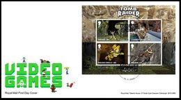 GROSSBRITANNIEN GRANDE BRETAGNE GB 2020 M/S VIDEO GAMES -TOMB RAIDER FDC SG MS4319 MI BL131-4524-27 YT F4928-31 - 2011-2020 Dezimalausgaben