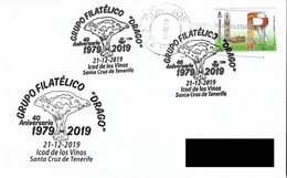 SPAIN. POSTMARK. 40th ANNIV. PHILATELIC SOCIETY "DRAGO". ICOD DE LOS VINOS 2019 - Altri & Non Classificati