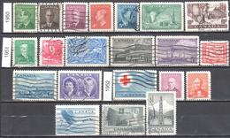 Canada 1950-52 - Year Set - Mi.256-76 - Used Gestempelt - Complete Years