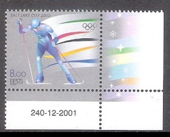 Winter Olympic Games Salt Lake City Estonia 2002 MNH Corner Stamp With Issue Number Mi 426 - Winter 2002: Salt Lake City - Paralympics