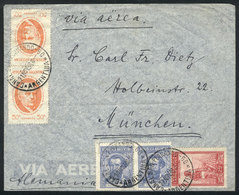 ARGENTINA: Airmail Cover Sent From Canal San Fernando To Germany On 21/NO/1938, Franked By GJ.821 X2 (Sarmiento 50c.) +  - Sonstige & Ohne Zuordnung