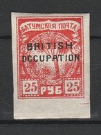 RUSSIE - URSS OCCUPATION BRITANIQUE (BATOUM) 1919 YT N° 9 * Timbre Des Zemstvos - 1919-20 Occupation Britannique
