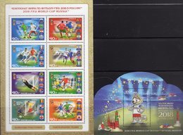 FIFA 2018 RUSSIA 2559/6 8-KB+Block 239 ** 42€ Maskottchen Wolf Sport Hoja Ss Bloc Sheet Soccer Sheetlet Bf Football - Collections