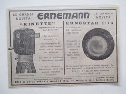 Théme Appareil Photo & Camera -  Caméra "Kinette" Pour Projecteur ERNEMANN - Ancienne Coupure De Presse De 1926 (Italie) - Projecteurs De Films