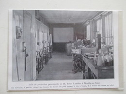 NEUILLY SUR SEINE (92) - Salle De Projection Relief De Louis Lumière    - Ancienne Coupure De Presse De 1935 - Proiettori