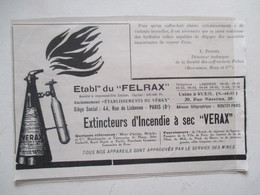 Usine RUEIL MALMAISON Rue Massena (92) Extincteur D'incendie à Sec " VERAX"  Ets Du Felrax  -  Coupure De Presse De 1929 - Andere Geräte