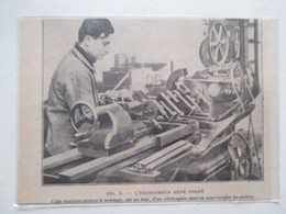 Machine Outil - Excentreur René VOLET Sur Un Tour  -  Coupure De Presse De 1928 - Andere Geräte