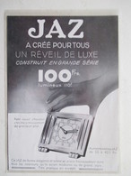 Reveil JAZ   - Coupure De Presse De 1933 - Wecker