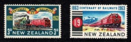 New Zealand 1963 Centenary Of Railways Set Of 2 MNH - - Ongebruikt