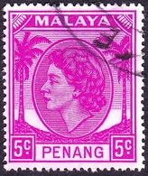 MALAYA PENANG 1954 5c Bright Purple SG31 Fine Used - Penang