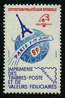 FRANCE - VIGNETTE EXPO PHILEXFRANCE 89 - YT V25 - 1 VIGNETTE ** - Briefmarkenmessen