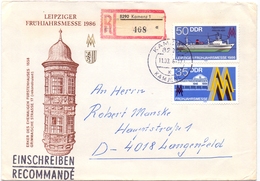 Omslag Enveloppe Umschlag Einschreiben - Leipziger Fruhjahrsmesse 1986 - Kamenz - DDR - Enveloppes - Oblitérées