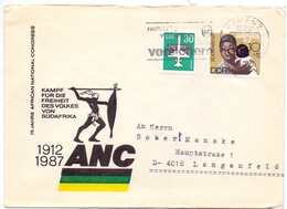 Omslag Enveloppe Umschlag - 75 Jahre ANC , Südafrika 1912 - 1987 - Kamenz - DDR - Sobres - Usados
