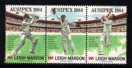 Australia 1984 AUSIPEX Cricket - Leigh-Mardon Strip Of 3 MNH - Cinderella - Cinderellas