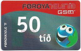 Faroe - Smiling Face, 50Kr. GSM Refill, Exp. 01.04.2006, Used - Faroe Islands