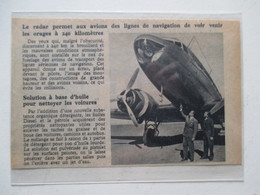 RADAR D'Avion De Ligne    -  Coupure De Presse De 1948 - GPS/Radios