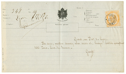 JURA : TIMBRE TELEGRAPHE 1F (n°7) Obl. LONS LE SAUNIER Sur TELEGRAMME Complet. RARE. Superbe. - Other & Unclassified