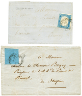 1854/57 2 Lettres De CHAMBERY Avec SARDAIGNE 20c(n°5) Et 20c(n°12). TB. - Other & Unclassified