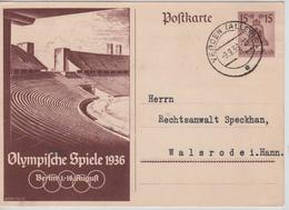 232PR/ Deutsches Reich Ganz.Pk Olympische Spiele 1936 Berlin 1-16 August  C.Verden 9/9/36 > Walsrodei.Hann - Zomer 1936: Berlijn