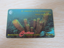 GPT Phonecard,142CSVB Yellow Tube Sponge,used - Saint-Vincent-et-les-Grenadines