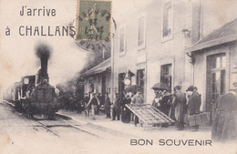 Vendée Challans Gare J Arrive A Challans Bon Souvenir Train éditeur Artaud Nozais - Challans